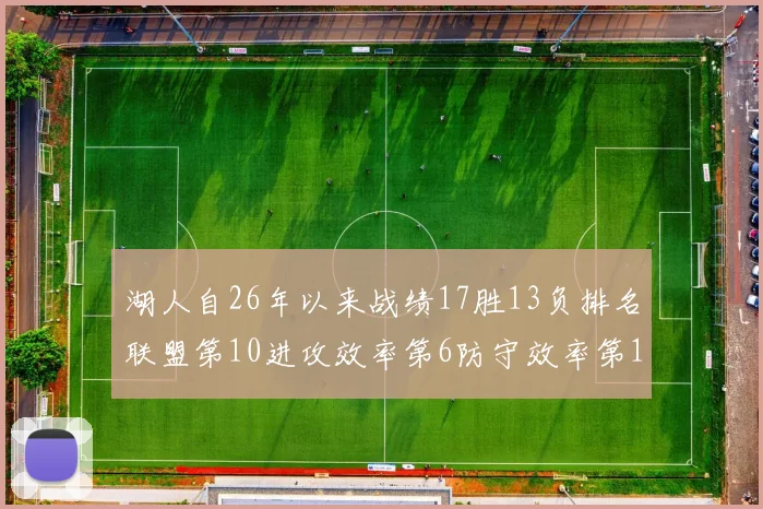 湖人自26年以来战绩17胜13负排名联盟第10进攻效率第6防守效率第16分析
